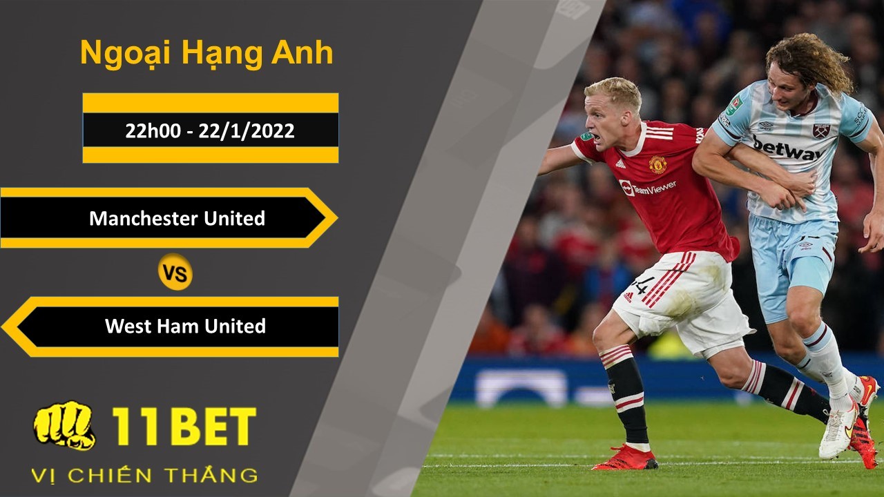 11BET Soi kèo Manchester United vs West Ham United, 22h00, 22/1/2022