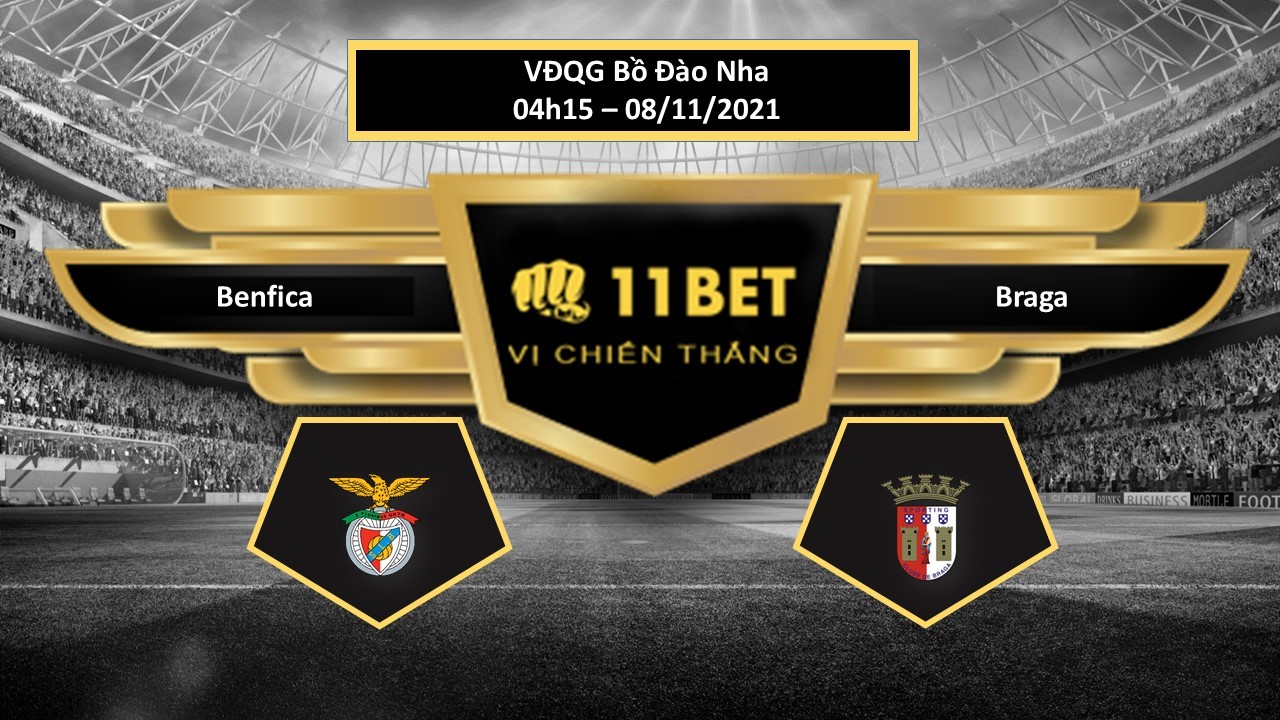 11BET Tip bóng đá Benfica vs Braga  ,  hôm nay 08/11/2021