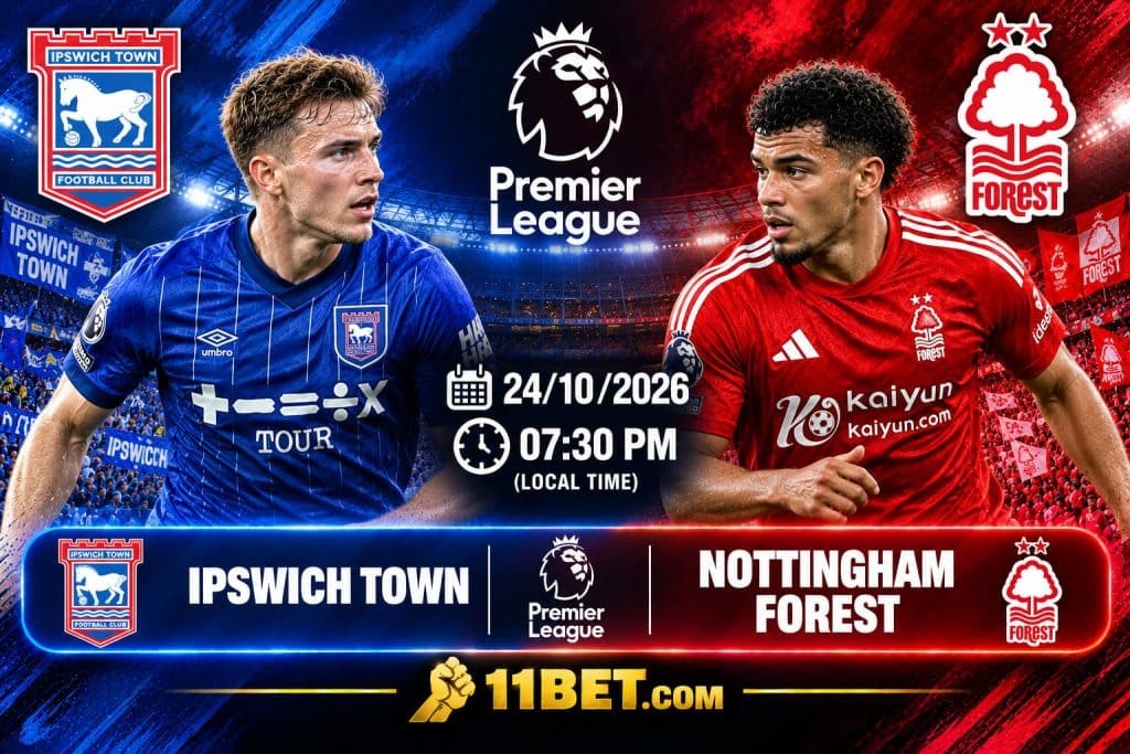 11BET Soi kèo bóng đá Ipswich Town vs Nottingham Forest, 02h00 ngày 24/10: Khách gặp khó